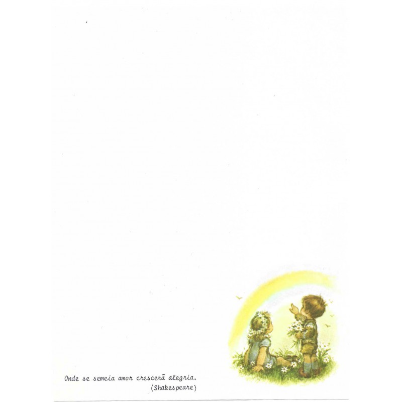 Papel de Carta Antigo Cromocart Casal Arco-Iris 4