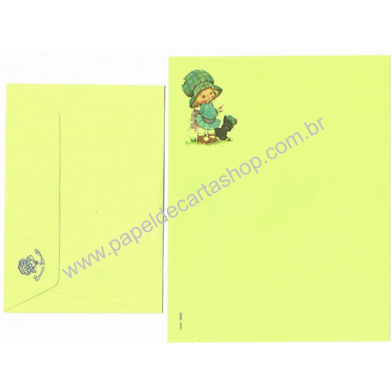 Conjunto de Papel de Carta Antigo Importado Bonnie Bonnets MVD2