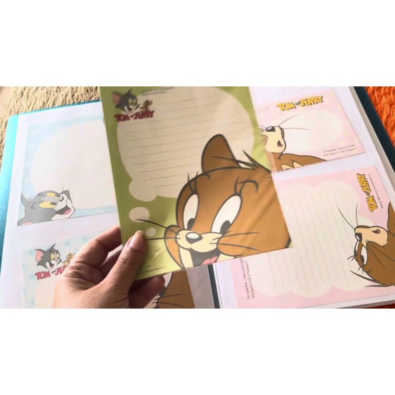 Pasta & Coleção de Papéis de Carta Tom & Jerry Original