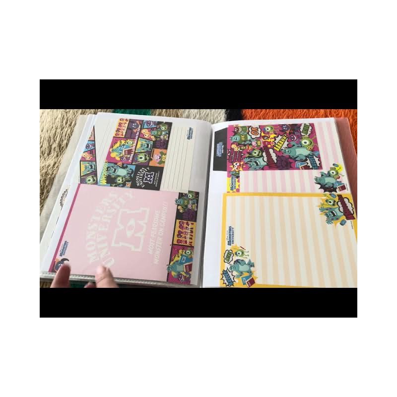 Pasta & Coleção de Papéis de Carta Disney Personagens