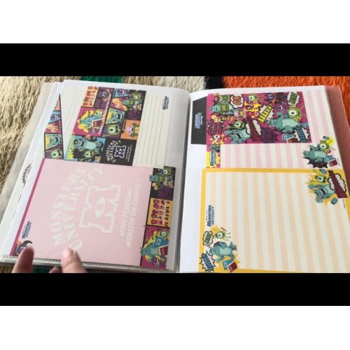 Pasta & Coleção de Papéis de Carta Disney Personagens