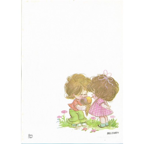 Capinha e Papel de Carta Antigo Coleção Palacio's Line Bill & Katy