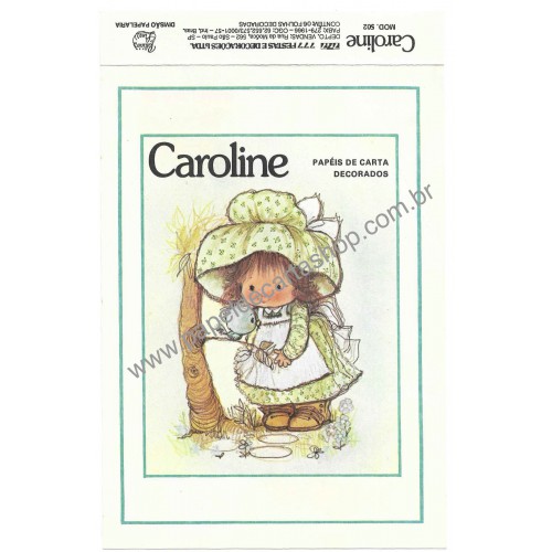 Capinha e Papel de Carta Antigo Coleção Palacio's Line Caroline