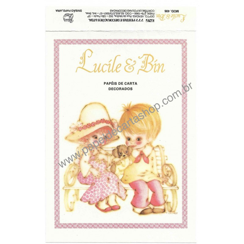 Capinha e Papel de Carta Antigo Coleção Palacio's Line Lucile & Bin