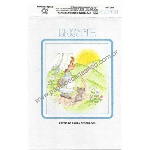 Capinha e Papel de Carta Antigo Coleção Palacio's Line Brigitte