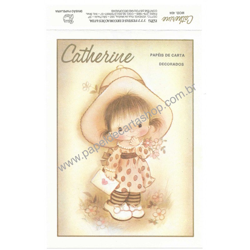 Capinha e Papel de Carta Antigo Coleção Palacio's Line Catherine