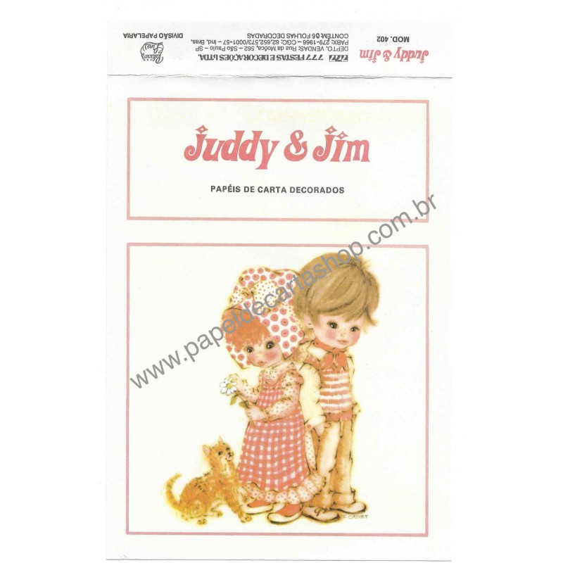 Capinha e Papel de Carta Antigo Coleção Palacio's Line Juddy & Jim