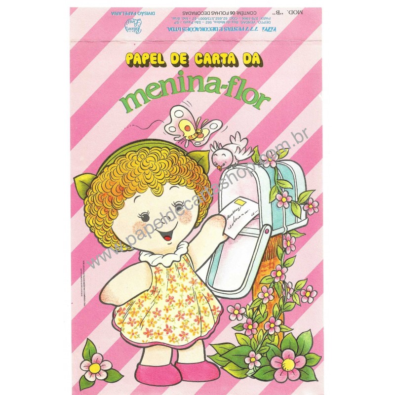 Capinha e Papel de Carta Coleção Palacio's Line Menina Flor B
