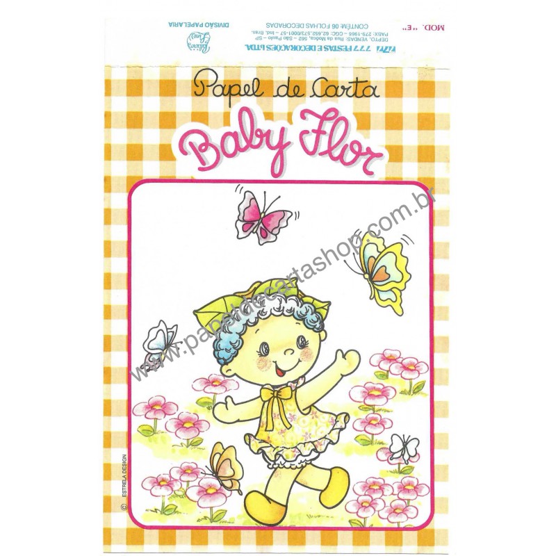 Capinha e Papel de Carta Coleção Palacio's Line Baby Flor E
