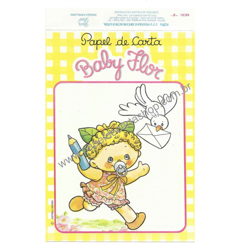 Capinha e Papel de Carta Coleção Palacio's Line Baby Flor B