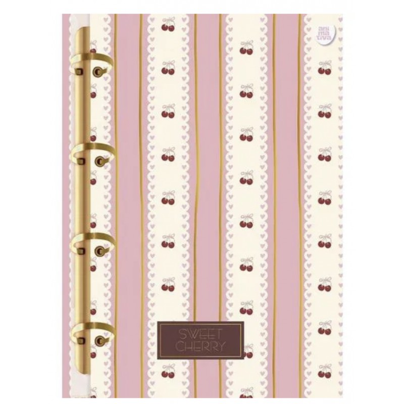 Caderno Colegial Argolado Sweet Cherry 160 Folhas ANIMATIVA