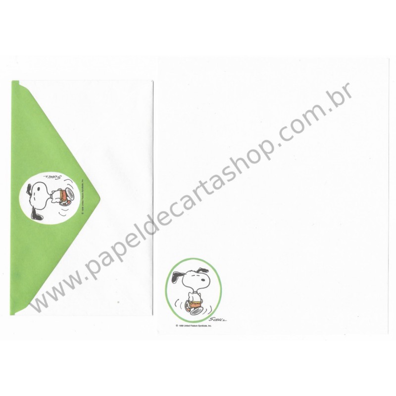 Coleção de Papéis de Carta Antigos Snoopy Peanuts Hallmark