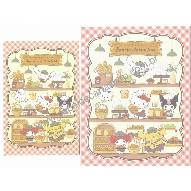 Ano 2024. Conjuntos de Papel de Carta Sanrio Characters Bakery