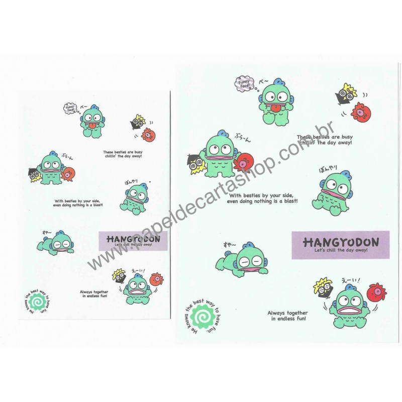 Ano 2023. Conjunto de Papel de Carta Hangyodon Sanrio