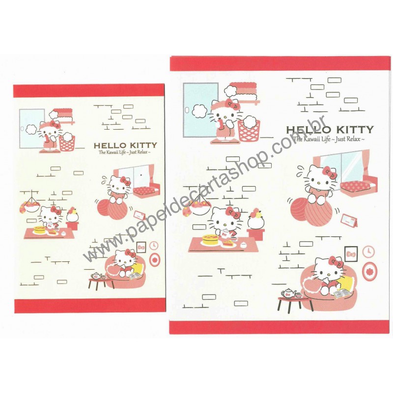 Ano 2024. Conjunto de Papel de Carta Hello Kitty Kawaii Life