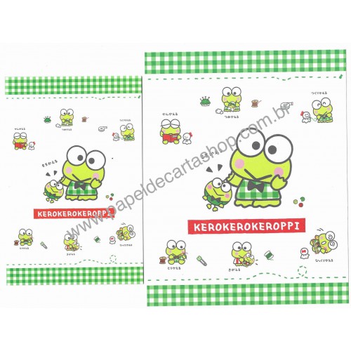 Ano 2024. Conjunto de Papel de Carta KeroKeroKeroppi Sanrio