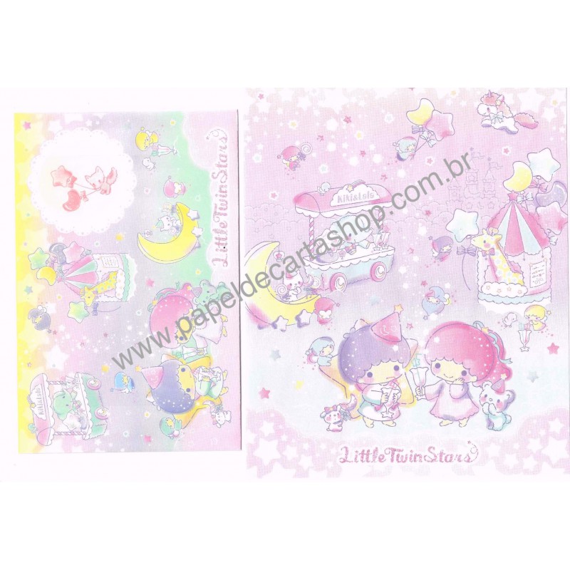 Ano 2021. Conjuntos de Papel de Carta Little Twin Stars Sanrio