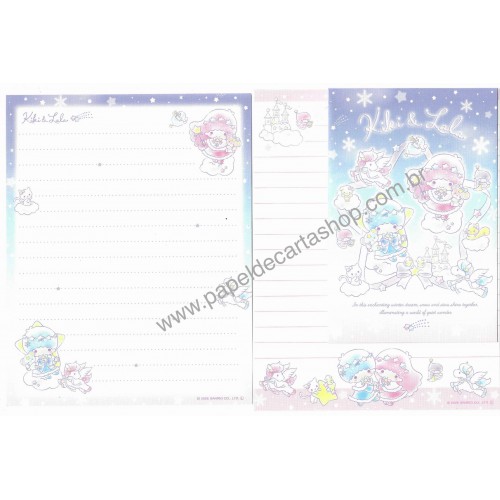 Ano 2025. Kit 2 Conjuntos de Papel de Carta Little Twin Stars KL Sanrio