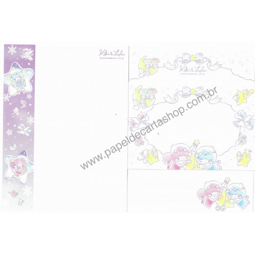 Ano 2025. Kit 2 Conjuntos de Papel de Carta Little Twin Stars KL Sanrio