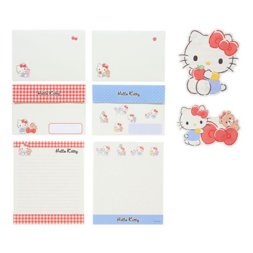 Ano 2024. Kit 2 Conjuntos de Papel de Carta Hello Kitty Sanrio
