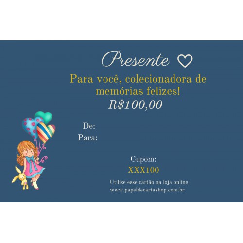 100. Vale Presente Papel de Carta Shop