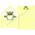 Conjunto de Papel de Carta Antigo Importado Owl Family Fanfare