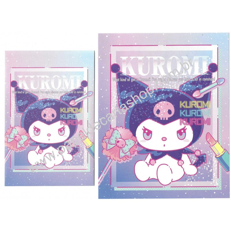 Ano 2025. Conjunto de Papel de Carta Kuromi Sanrio
