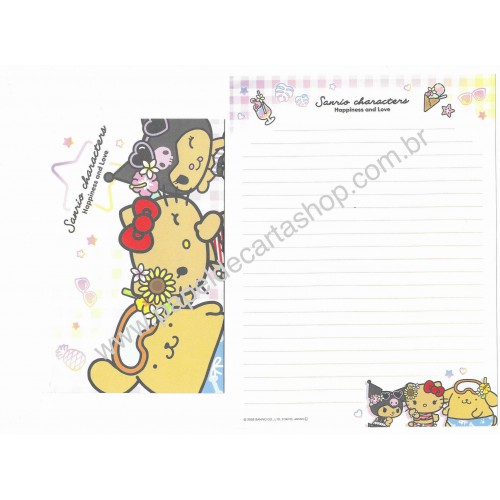 Ano 2026. Kit 4 Conjuntos de Papel de Carta Sanrio Characters T1