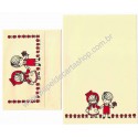 Ano 1973. Conjunto de Papel de Carta Small People Vintage San-Rio