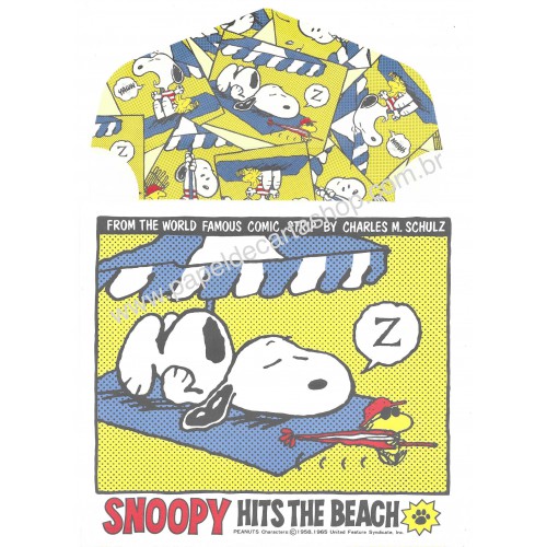 Conjunto de Papel de Carta Snoopy Hits the Beach Vintage Hallmark