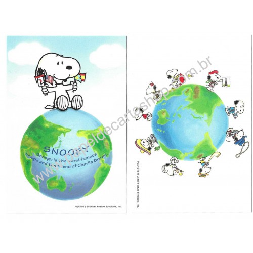 Conjunto de Papel de Carta Snoopy in the World NIHON Hallmark