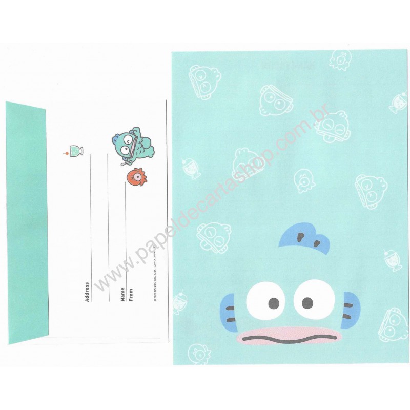 Ano 2022. Conjunto de Papel de Carta Hangyodon Window Sanrio