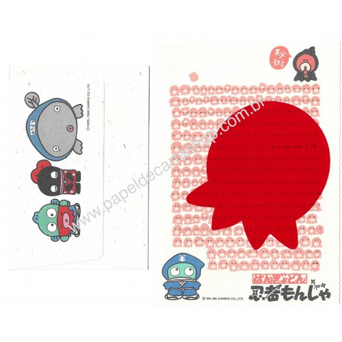 Ano 1986. Conjunto de Papel de Carta Hangyodon Sanrio
