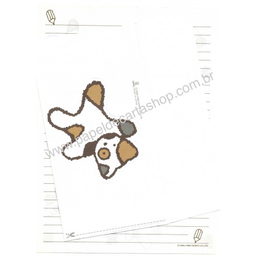 Ano 1988. Conjunto de Papel de Carta Noranekoland CBR Vintage Sanrio