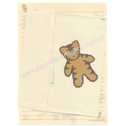 Ano 1988. Conjunto de Papel de Carta Noranekoland CBG Vintage Sanrio