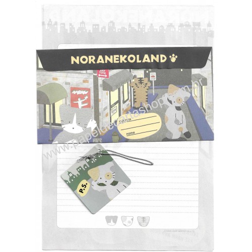 Ano 1988. Conjunto de Papel de Carta Noraneko Vintage Sanrio
