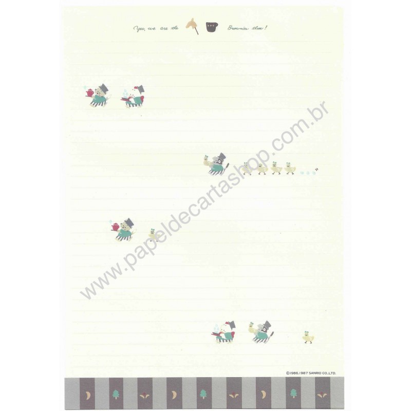 Ano 1987. Conjunto de Papel de Carta Brownie's Story CVM Vintage Sanrio
