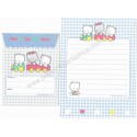 Ano 1989. Conjunto de Papel de Carta Nya*Ni*Nyu*Nye*Nyon CAZ Vintage Sanrio