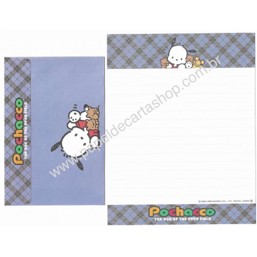 Ano 1996 Conjunto de Papel de Carta Pochacco Top Dog Vintage Sanrio