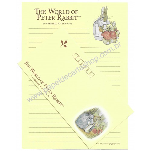 Kit 2 Conjuntos de Papéis de Carta Importados The World of Peter Rabbit
