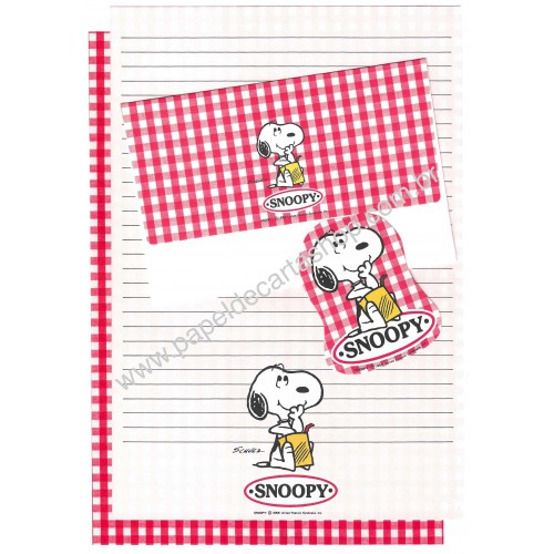 Conjunto Papel de Carta Snoopy Vintage CVM Hallmark Sanrio Japan