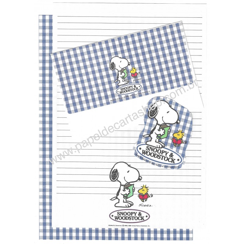 Conjunto Papel de Carta Snoopy Vintage CAZ Hallmark Sanrio Japan