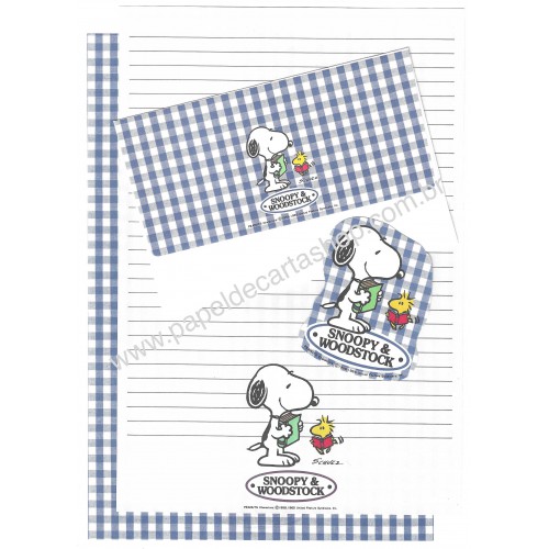 Conjunto Papel de Carta Snoopy Vintage CAZ Hallmark Sanrio Japan