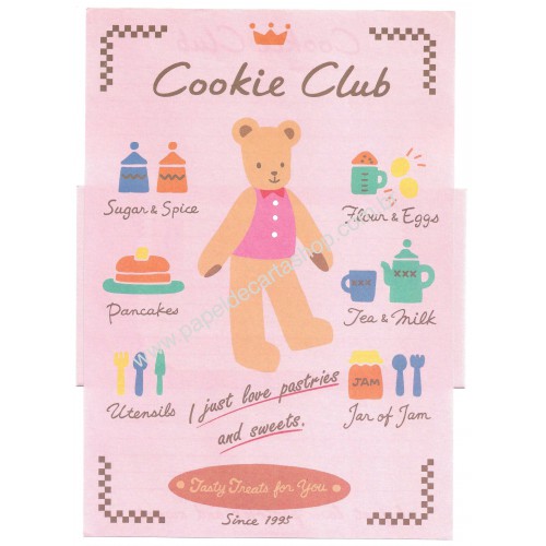 Ano 1995. Conjunto de Papel de Carta Cookie Club CRS Vintage Sanrio