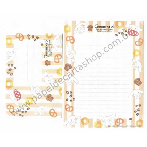 Ano 2015. Kit 2 Conjuntos de Papéis de Carta Cinnamoroll Roly-Poly Sanrio