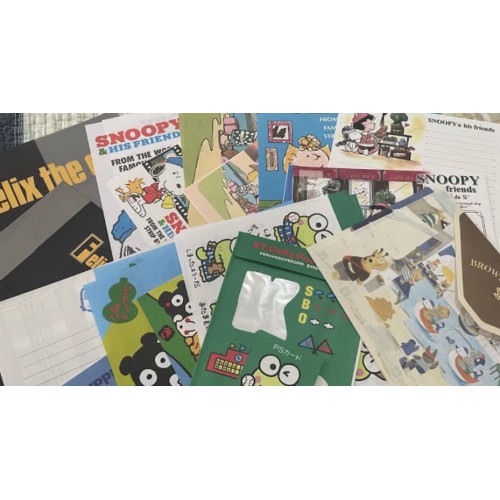 Pasta & Coleção de Papéis de Carta Antigos Originais Japoneses