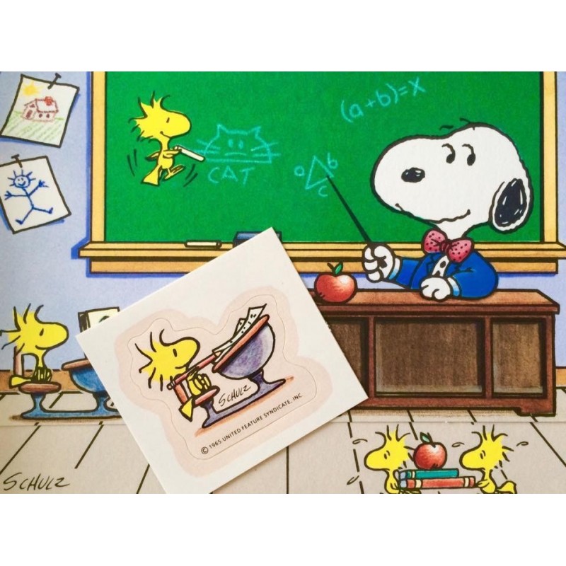 Postalete ANTIGO IMPORTADO COM SELINHO PARA COLAR Snoopy at School Hmk