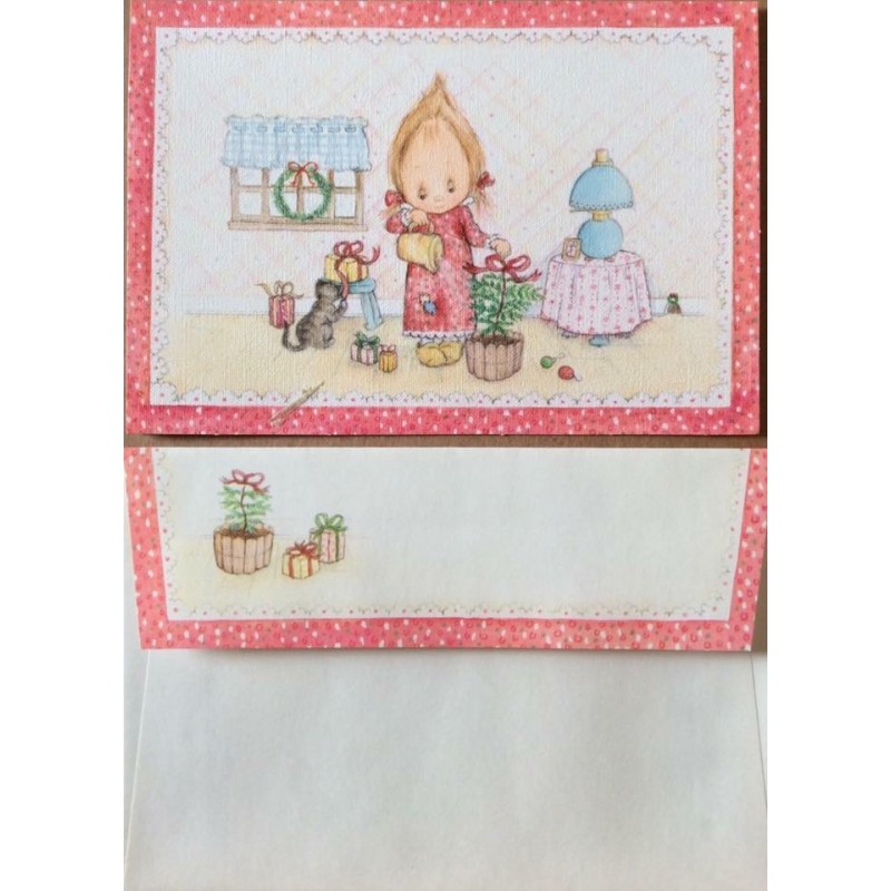 Notecard Cartão Antigo Importado Betsey Clark - Natal Hallmark